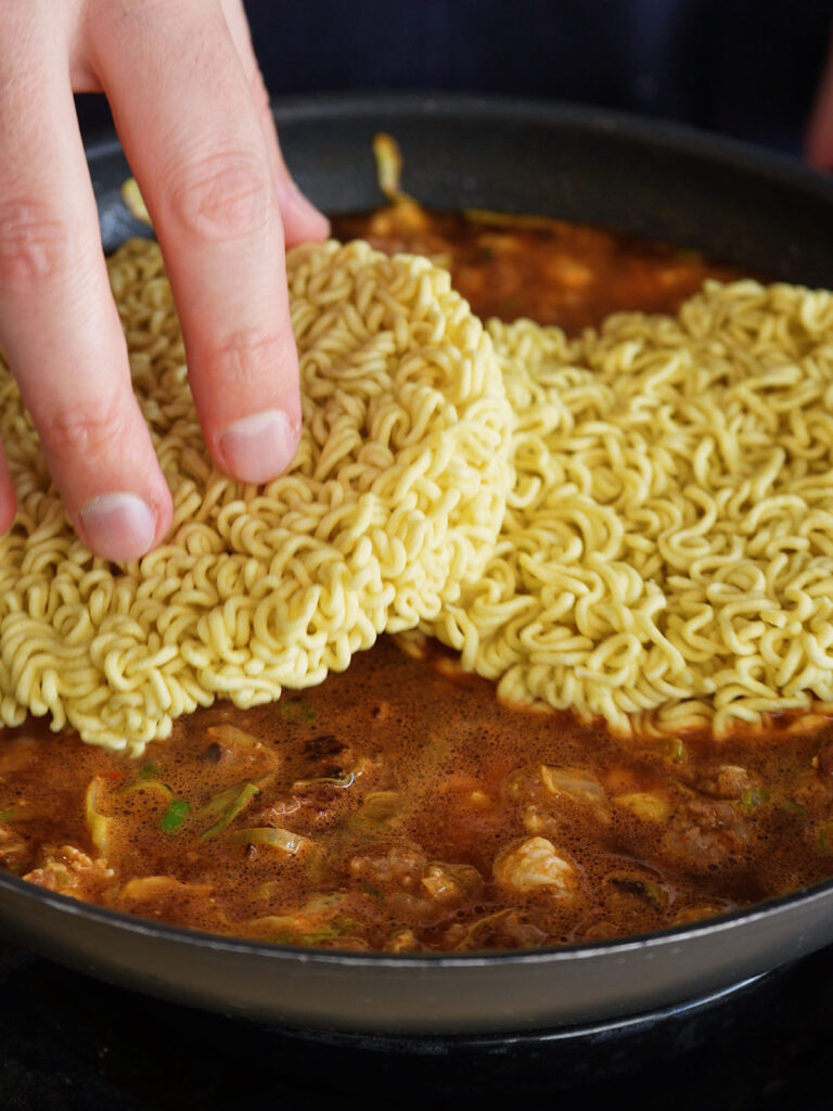 Budget Spicy Pork Ramen Building the Broth