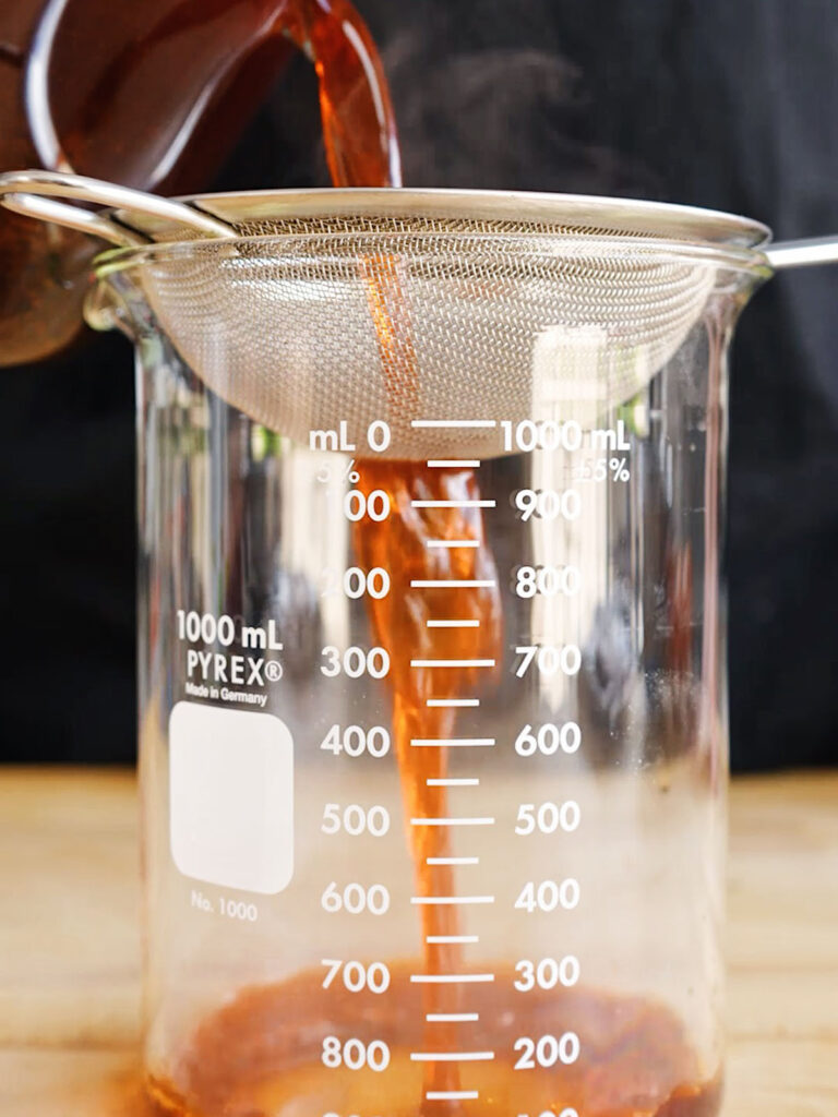 Straining Authentic Thai Tea Boba